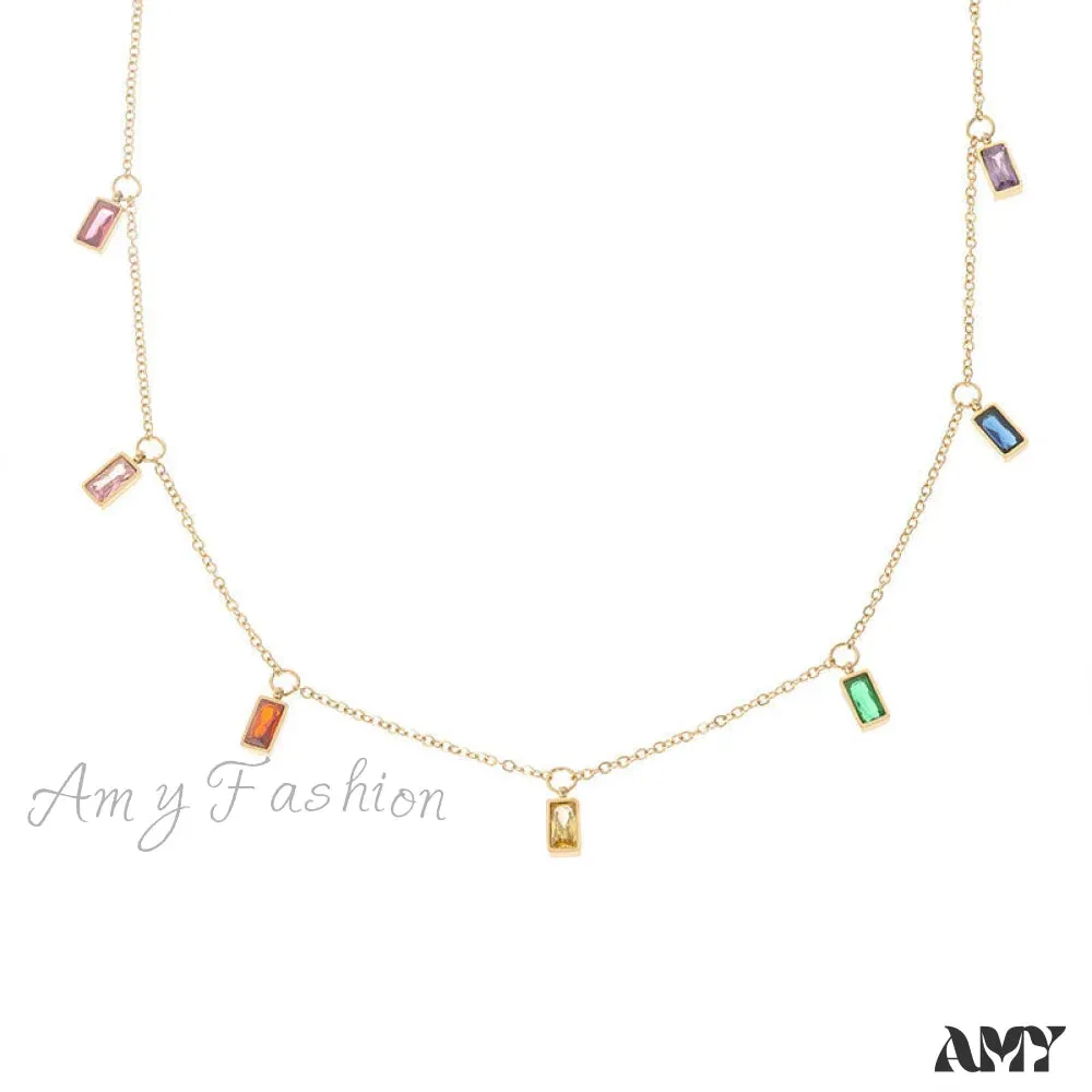 Fabulous Colorful Stone Trendy Chain Necklaces