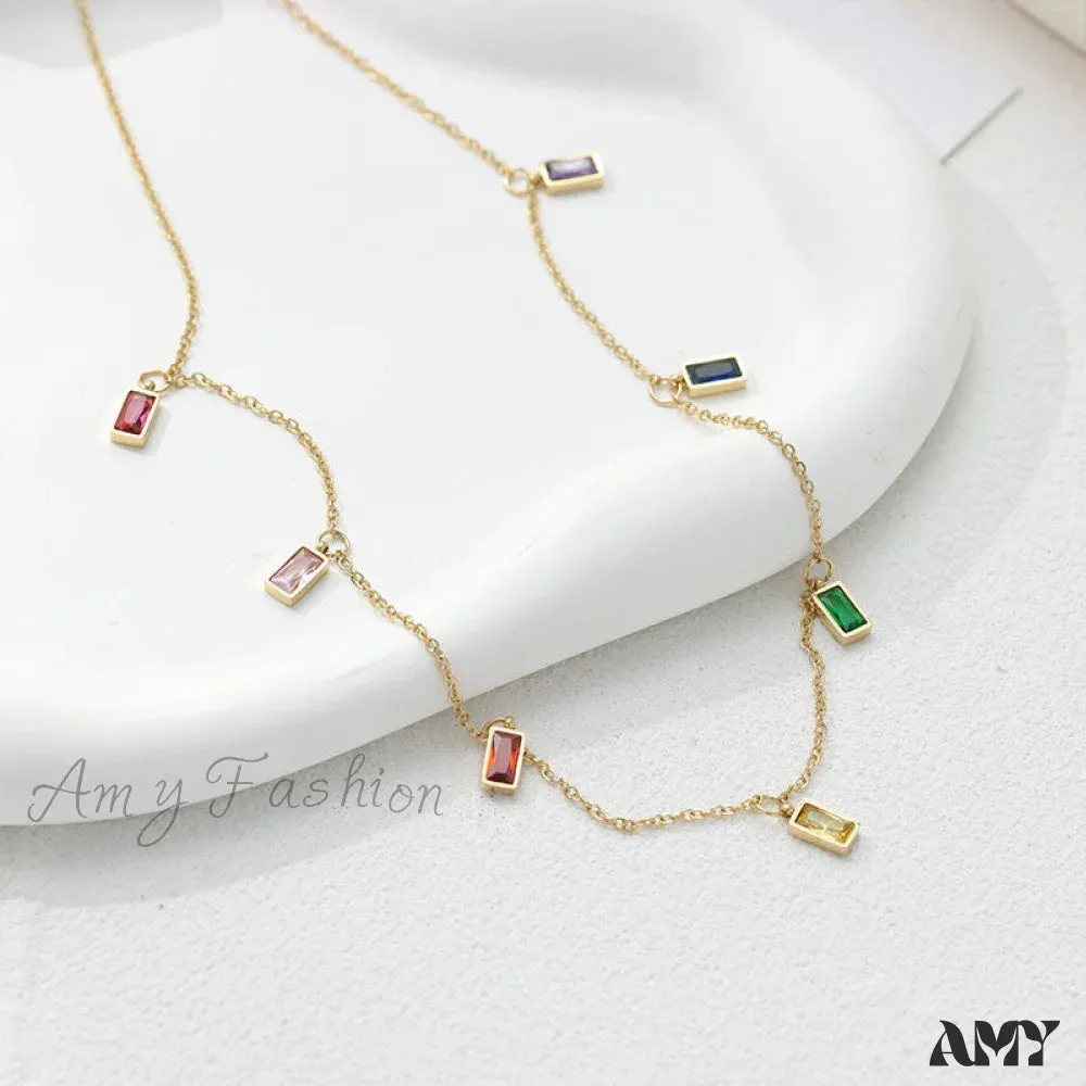 Fabulous Colorful Stone Trendy Chain Necklaces