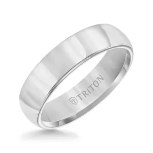 FELIX Domed Comfort Fit Tungsten Carbide Wedding Band with Polished Finish by Triton Rings - 6 mm