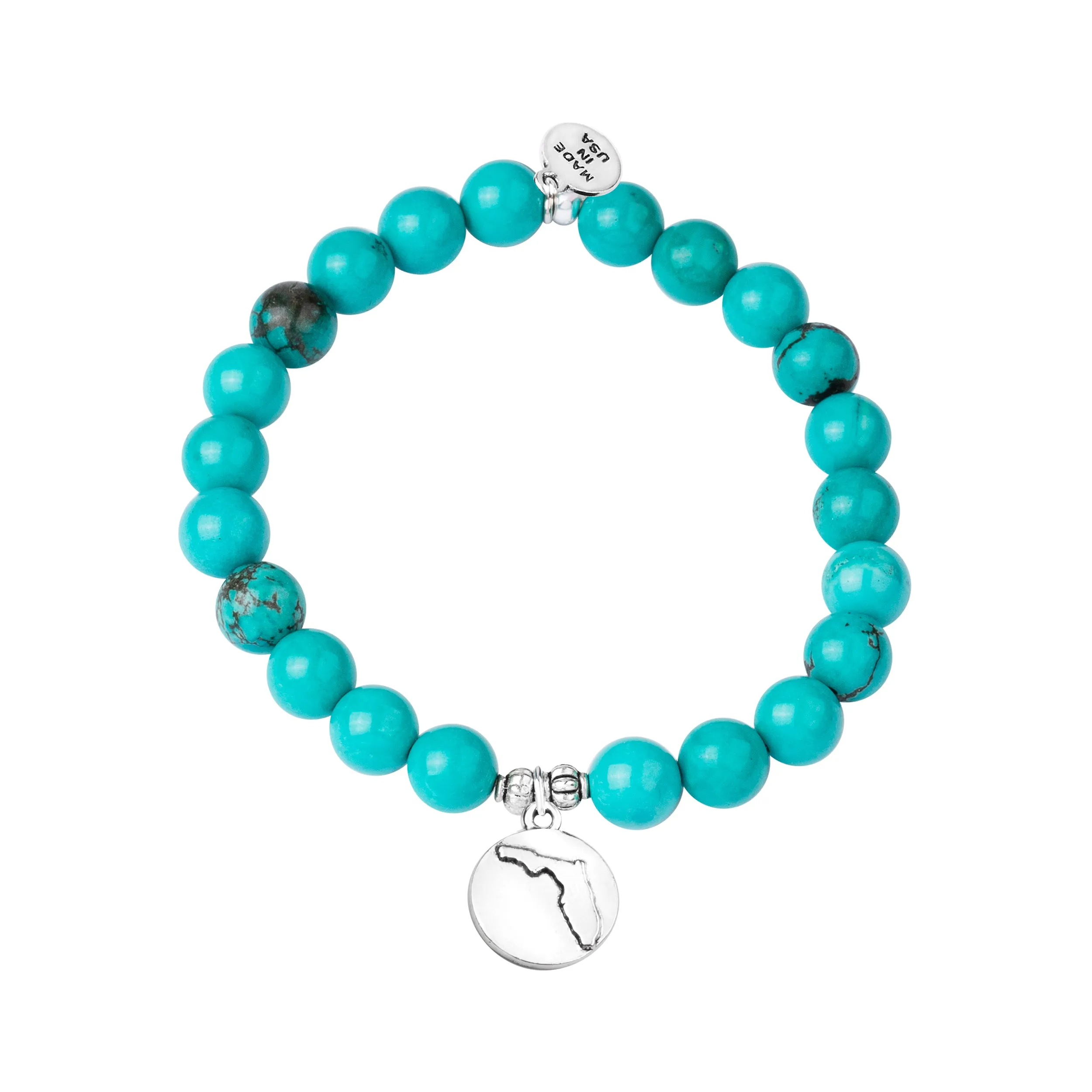 Florida | Stone Beaded Charm Bracelet | Turquoise - Protection