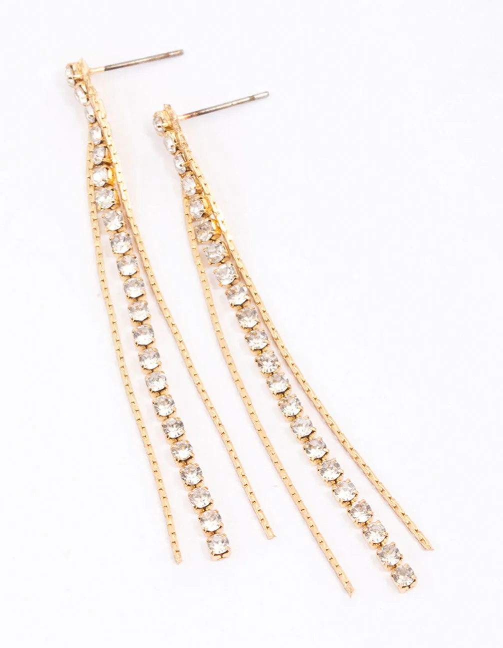 Gold Anchor & Cupchain Drop Earrings