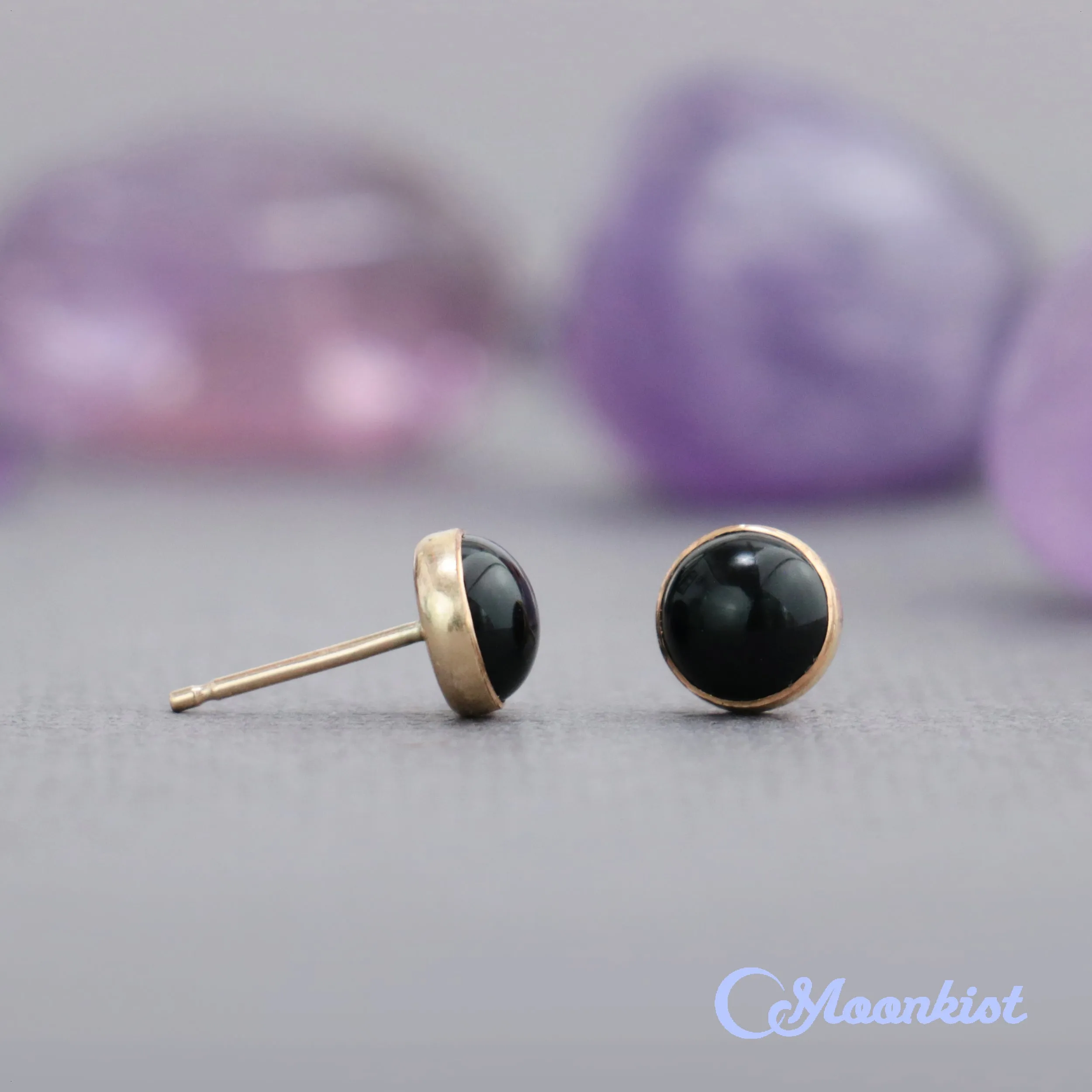 Gold Filled Black Onyx Stud Earrings  | Moonkist Designs