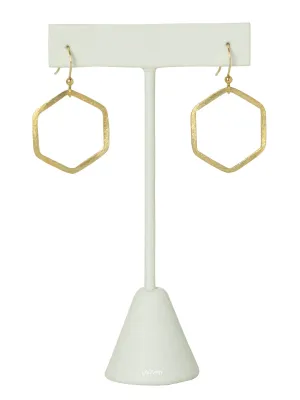 Gold Hexagon Earrings