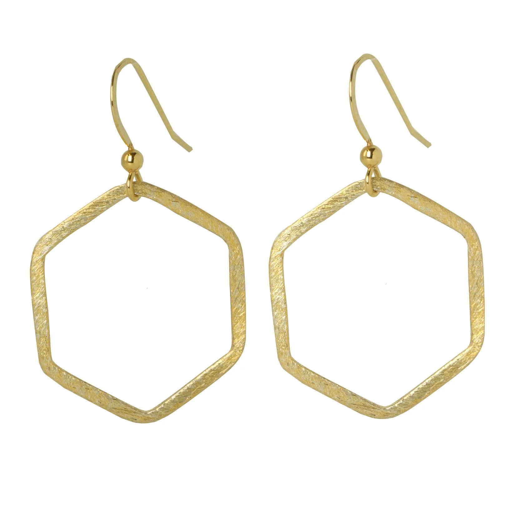 Gold Hexagon Earrings