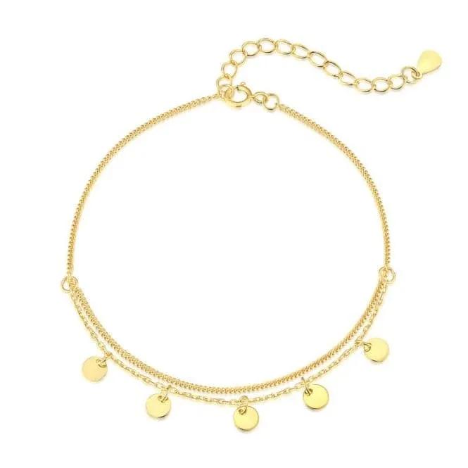 Gold Plated Disc Charm Bracelet ERLB021