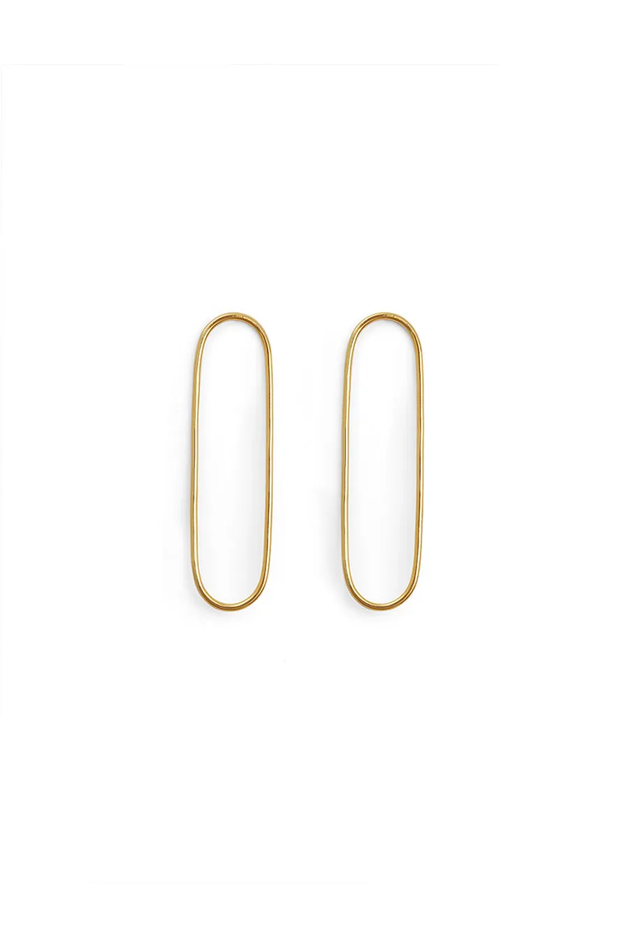 Gold Sleek Oval Hoop Earrings