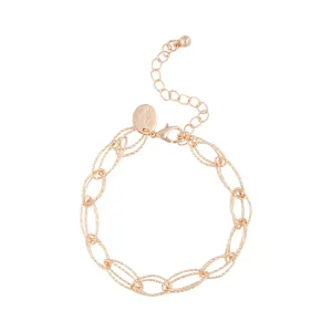 Gold Small Diamond Cut Chain Link Bracelet