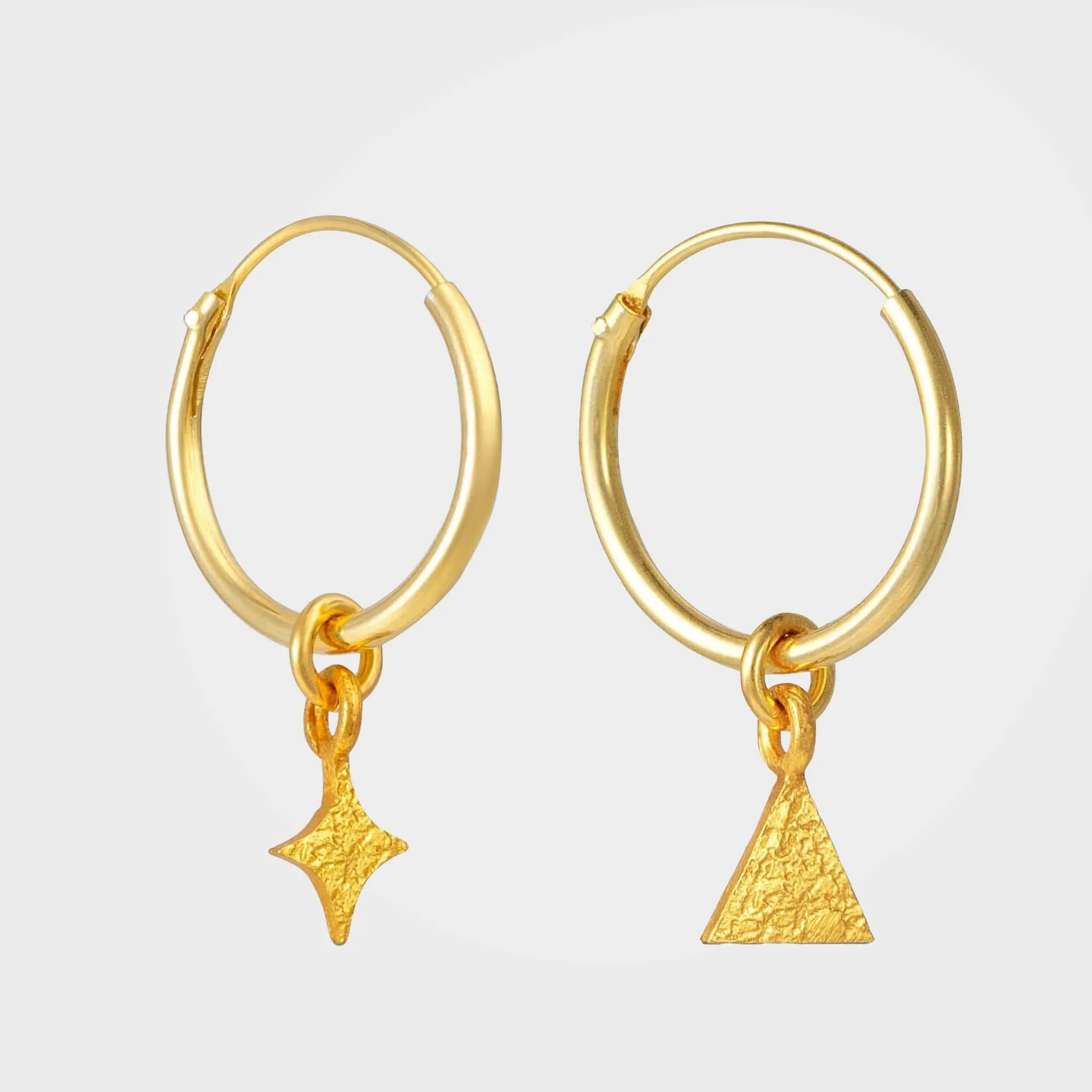 Gold Star Moon Charm Earrings | By Lunar James