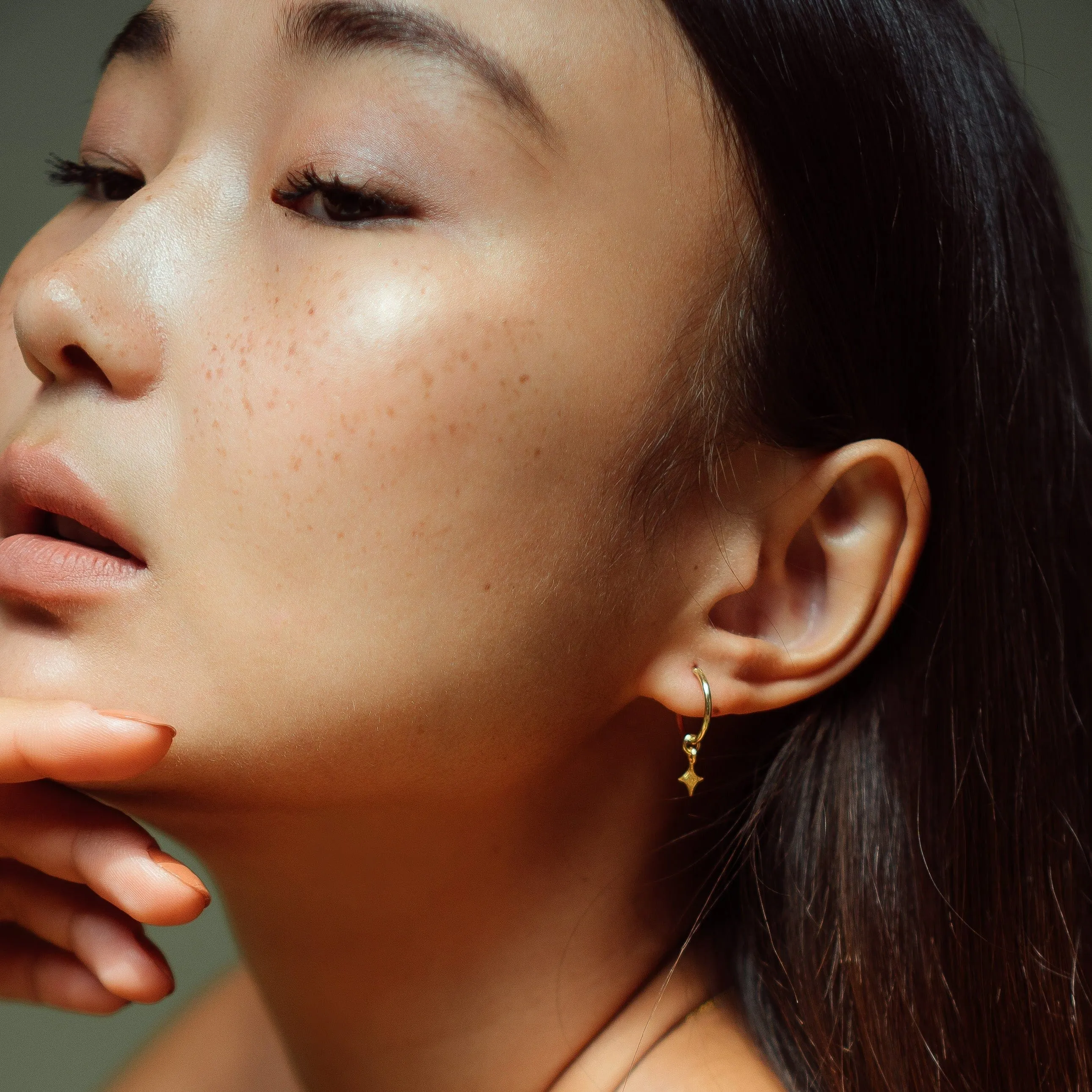 Gold Star Moon Charm Earrings | By Lunar James