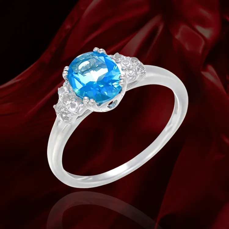 Gorgeous Cluster Ring with Passion Topaz and Natural White Topaz