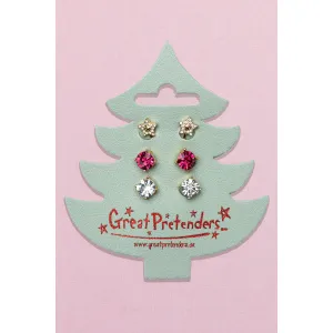 Great Pretenders Holiday Pleather Tree Clip On Earrings