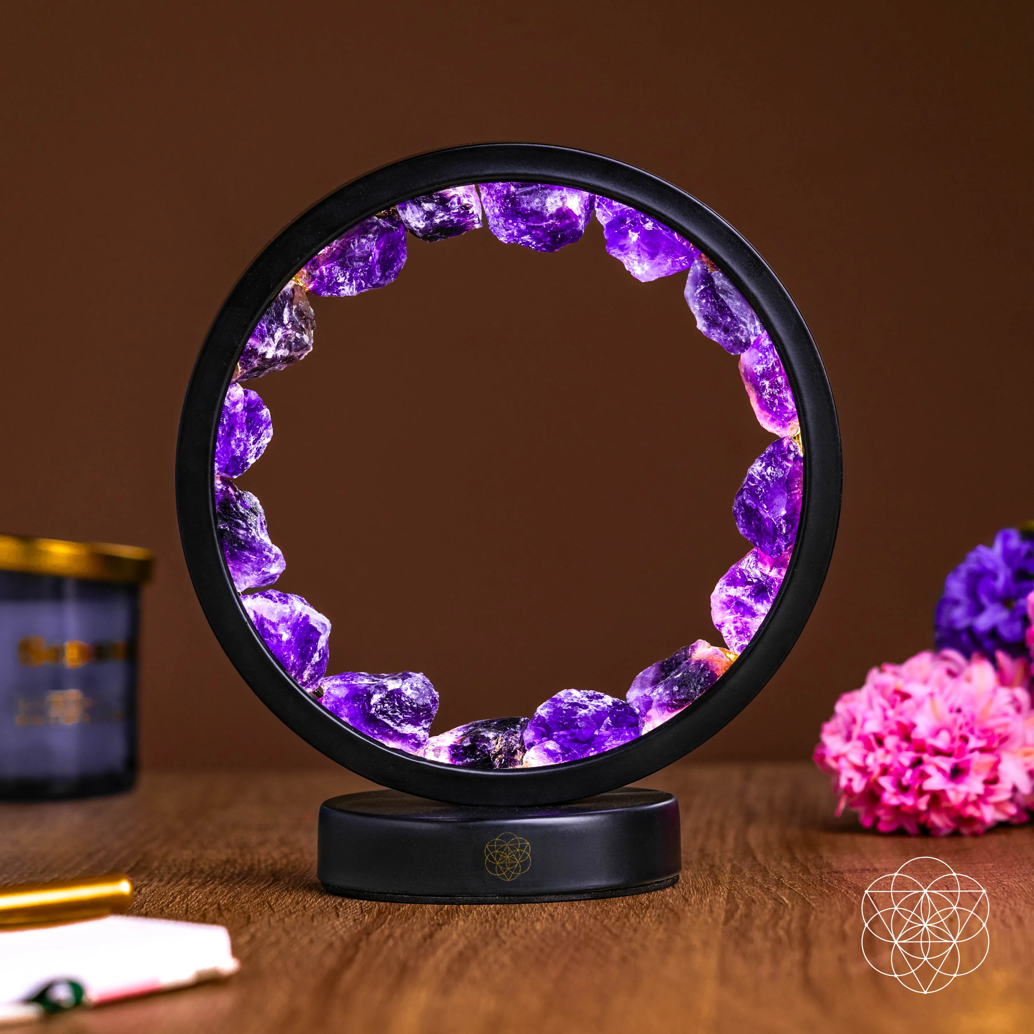 I Am At Peace - Spiritual Protection Amethyst Lamp