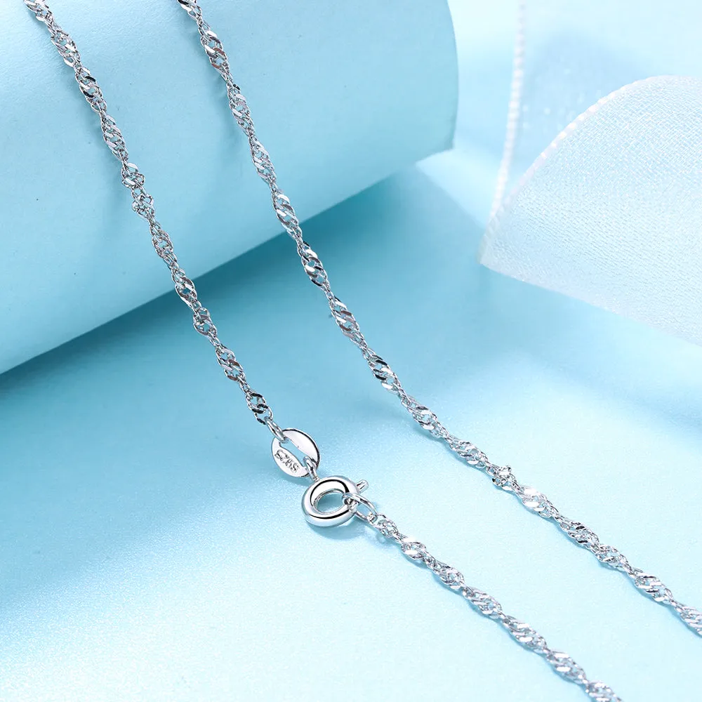 Italian Sterling Silver Wave Chain