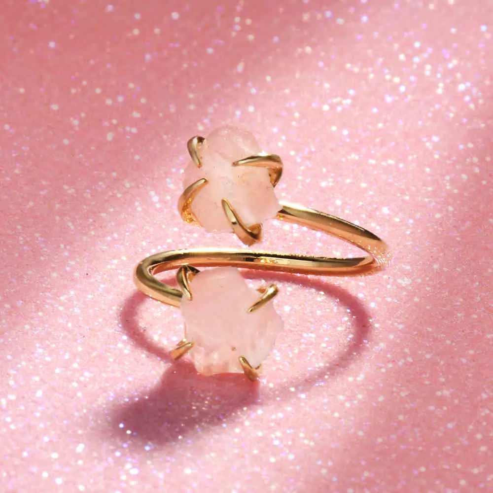 Jennie  Natural Crystal Claw Gold Ring