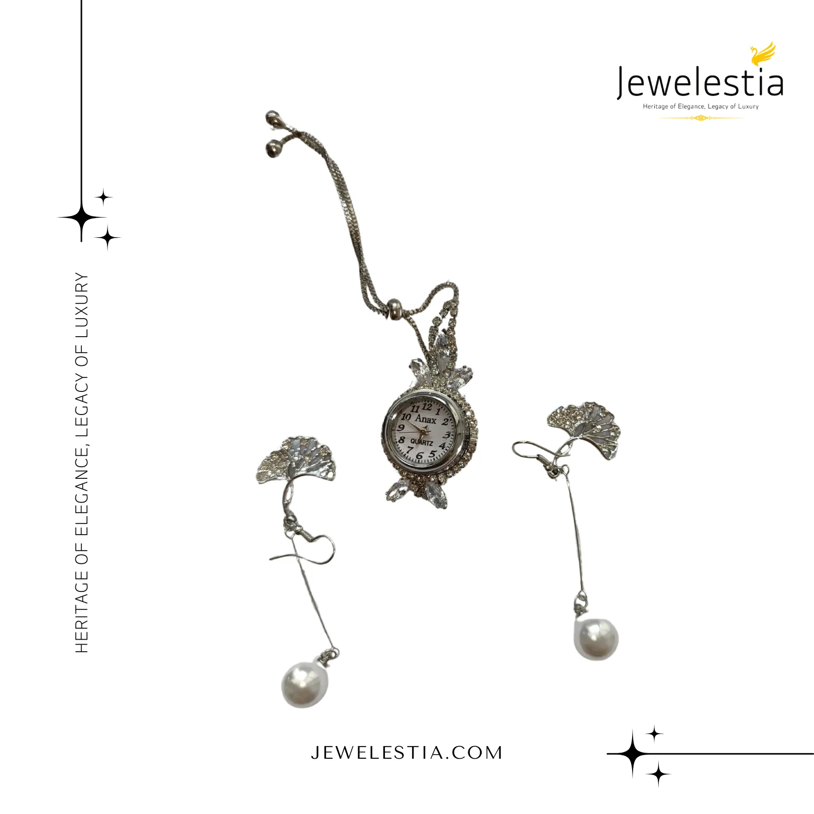 Jewelestia Korean Timeless Elegance Watch and Earrings Set