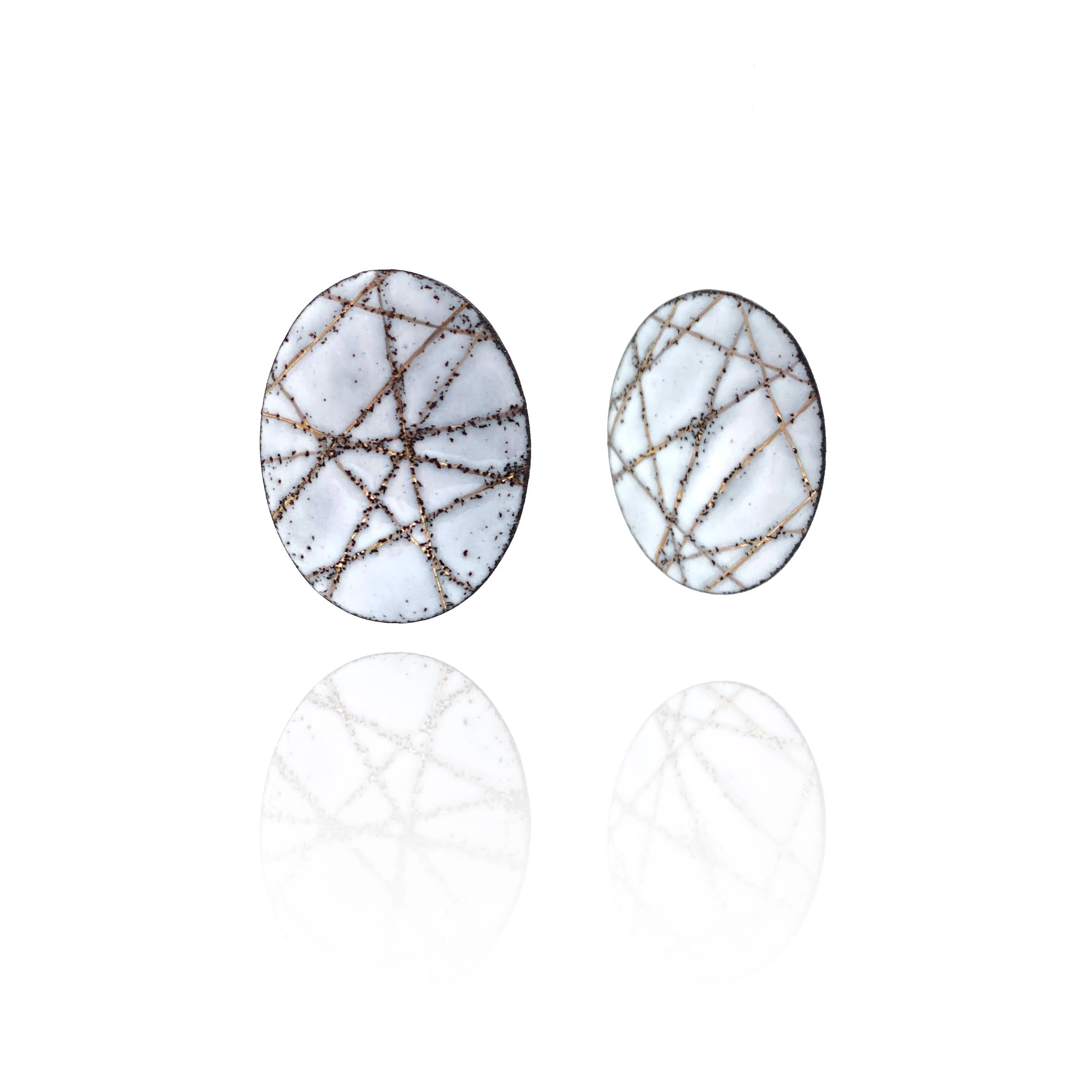 Line Oval Glyph Studs