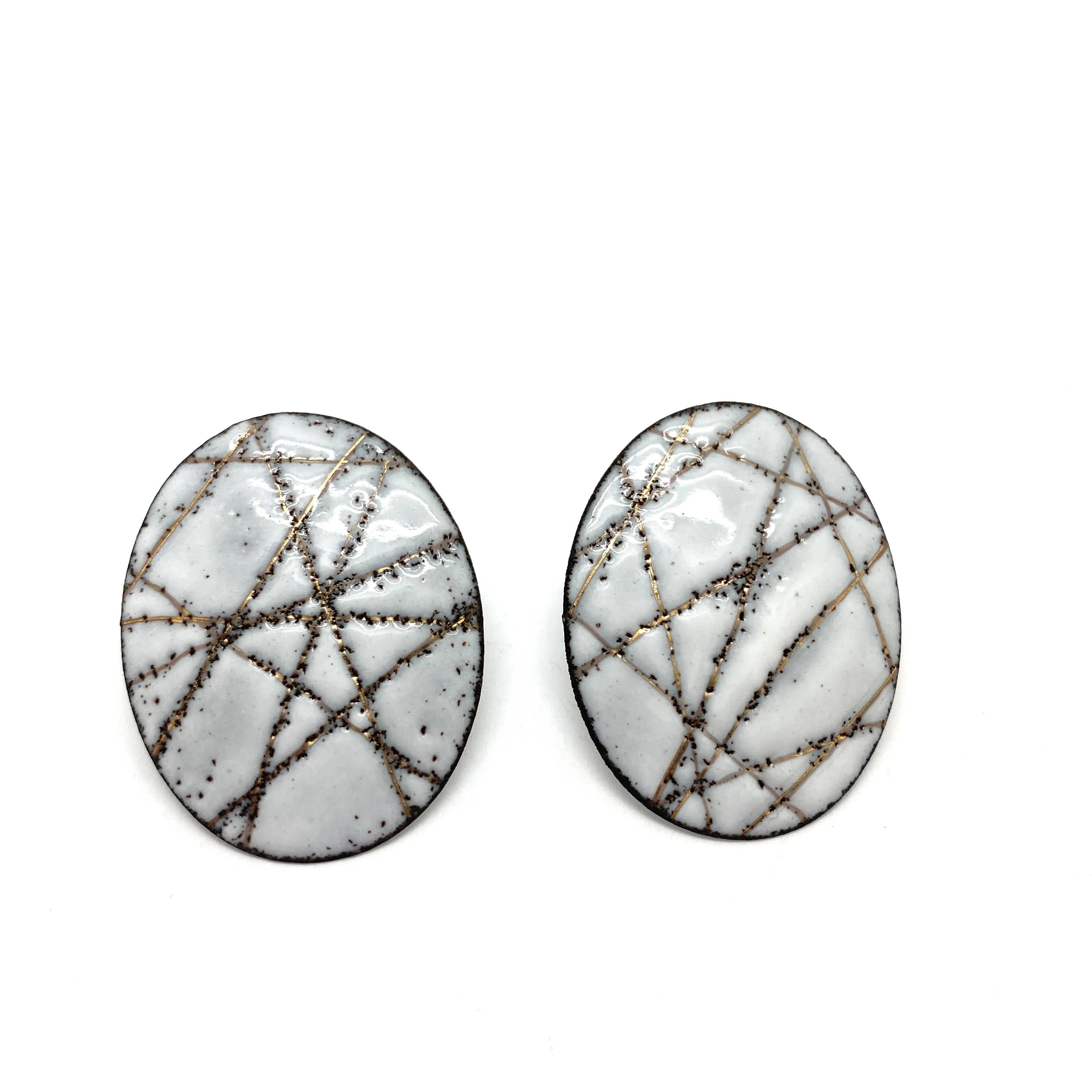 Line Oval Glyph Studs