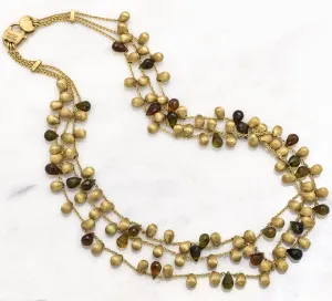 Marco Bicego 18K Yellow Gold Mixed Gemstone Multi Strand Necklace