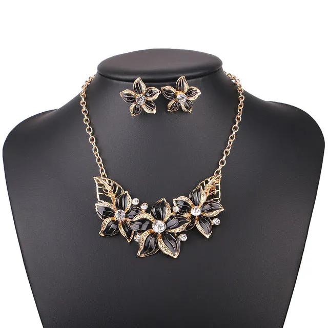 Match-Right Women Necklace Flower Statement Necklaces Pendants Trendy Jewelry Enamel Necklace Women Accessories  KK020