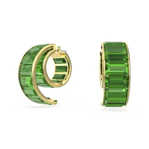 Matrix Hoop Green Gold-tone Plated Earrings 5629297