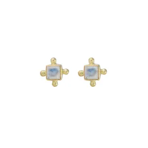 Mini Gia 14K Vermeil Moonstone Earrings