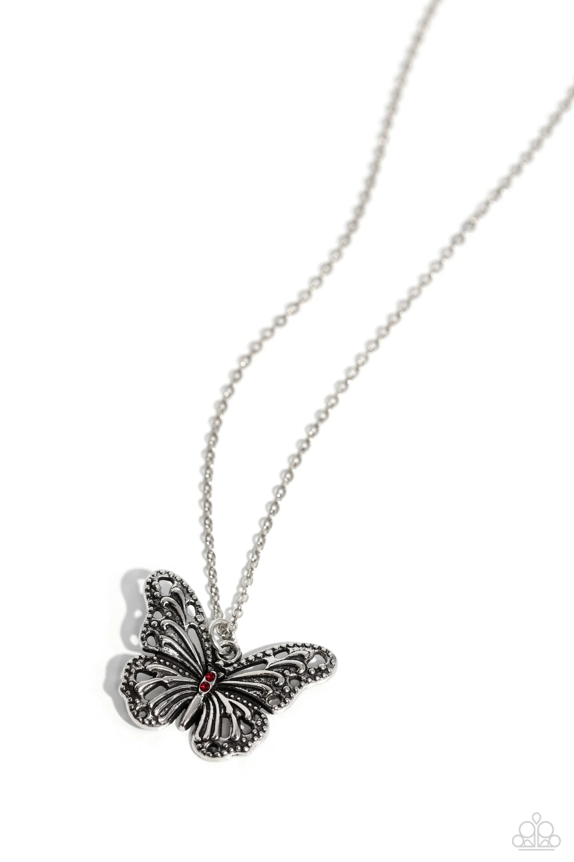 Necklaces Textured Talent - Red Butterflies N2307