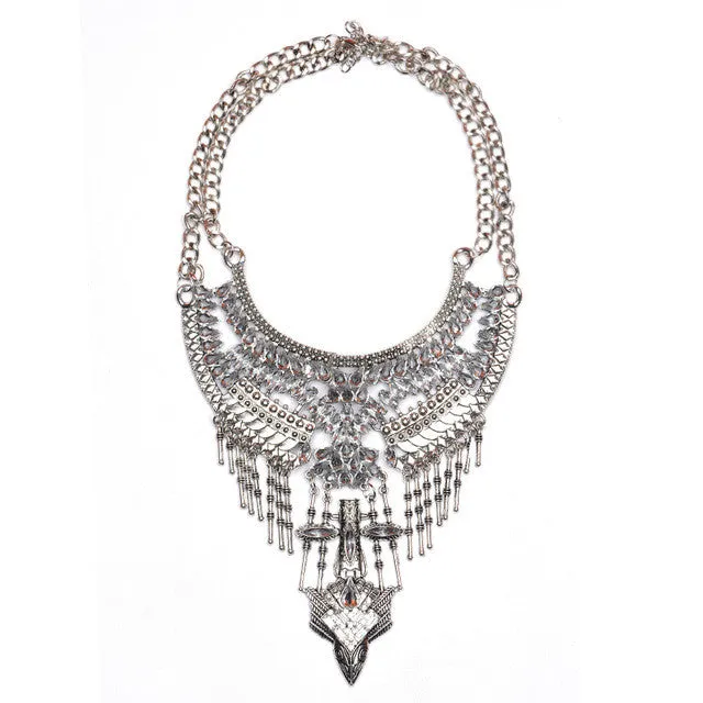 New Popular Fashion Women Vintage Necklace Collar Costume Atmosphere Metal Maxi Statement Necklaces & Pendants