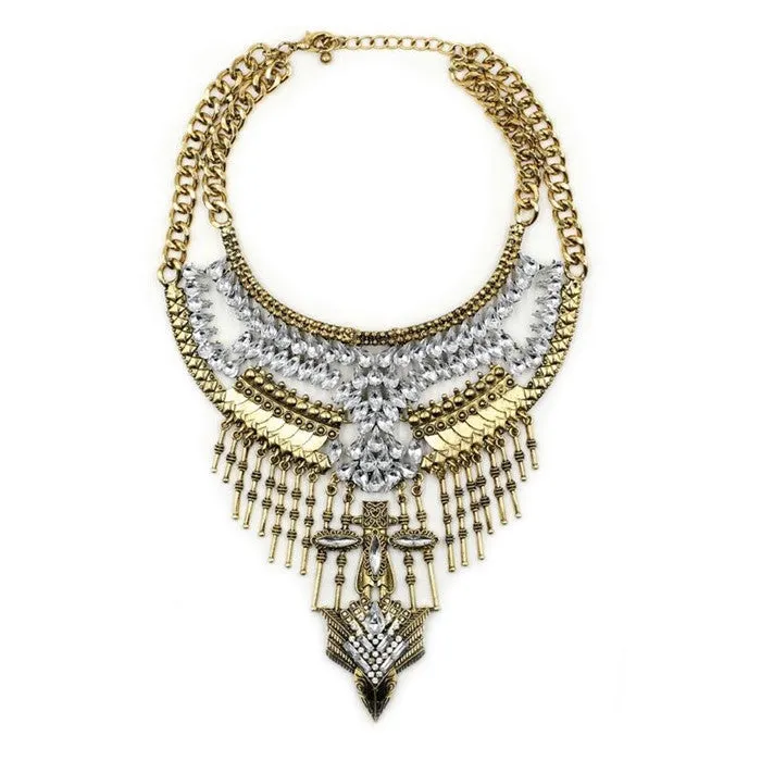 New Popular Fashion Women Vintage Necklace Collar Costume Atmosphere Metal Maxi Statement Necklaces & Pendants