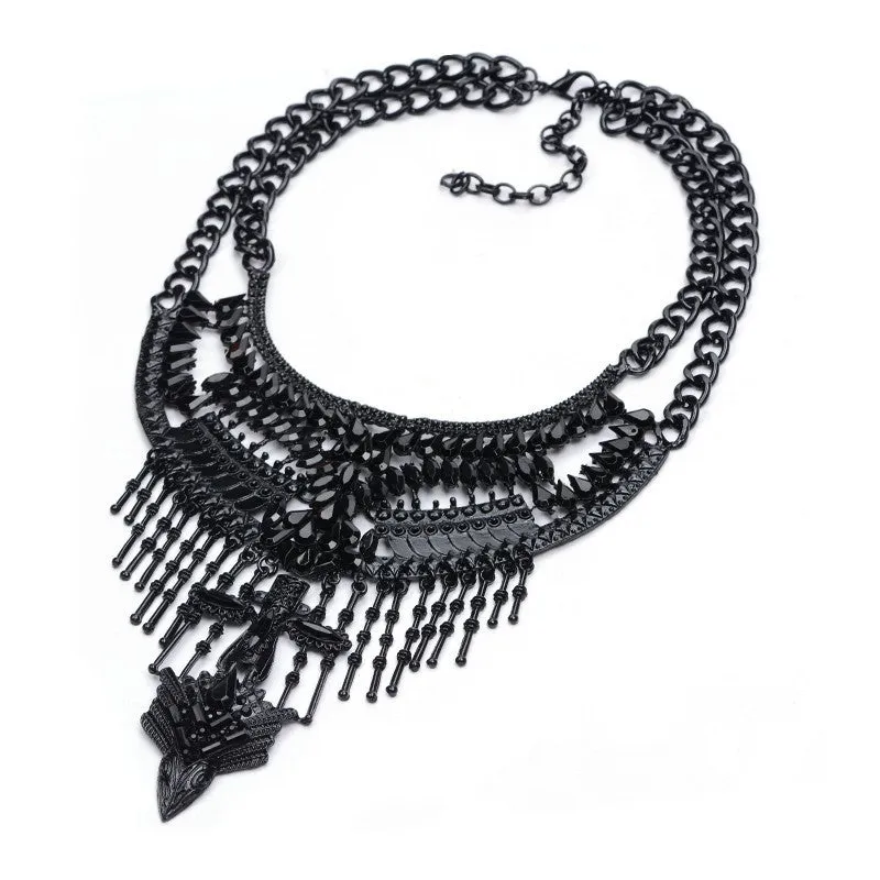 New Popular Fashion Women Vintage Necklace Collar Costume Atmosphere Metal Maxi Statement Necklaces & Pendants