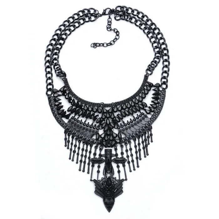 New Popular Fashion Women Vintage Necklace Collar Costume Atmosphere Metal Maxi Statement Necklaces & Pendants