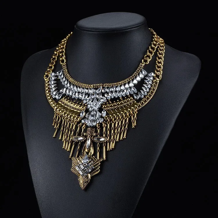 New Popular Fashion Women Vintage Necklace Collar Costume Atmosphere Metal Maxi Statement Necklaces & Pendants