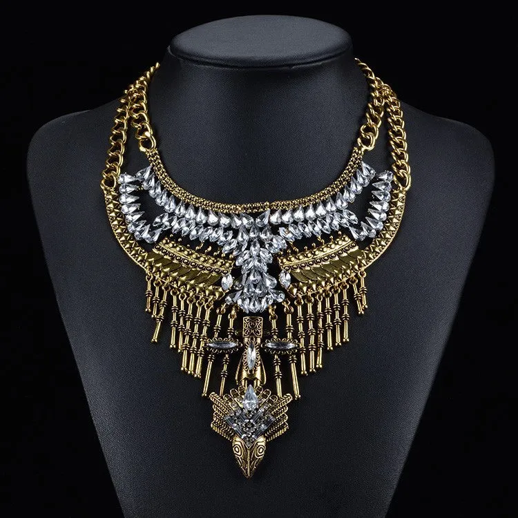 New Popular Fashion Women Vintage Necklace Collar Costume Atmosphere Metal Maxi Statement Necklaces & Pendants