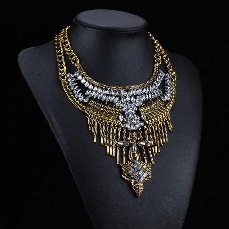 New Popular Fashion Women Vintage Necklace Collar Costume Atmosphere Metal Maxi Statement Necklaces & Pendants