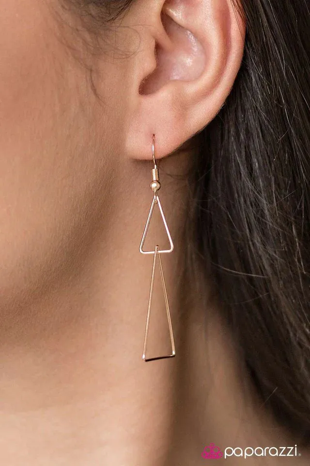 Paparazzi Earring ~ Beautifully Balanced - Gold