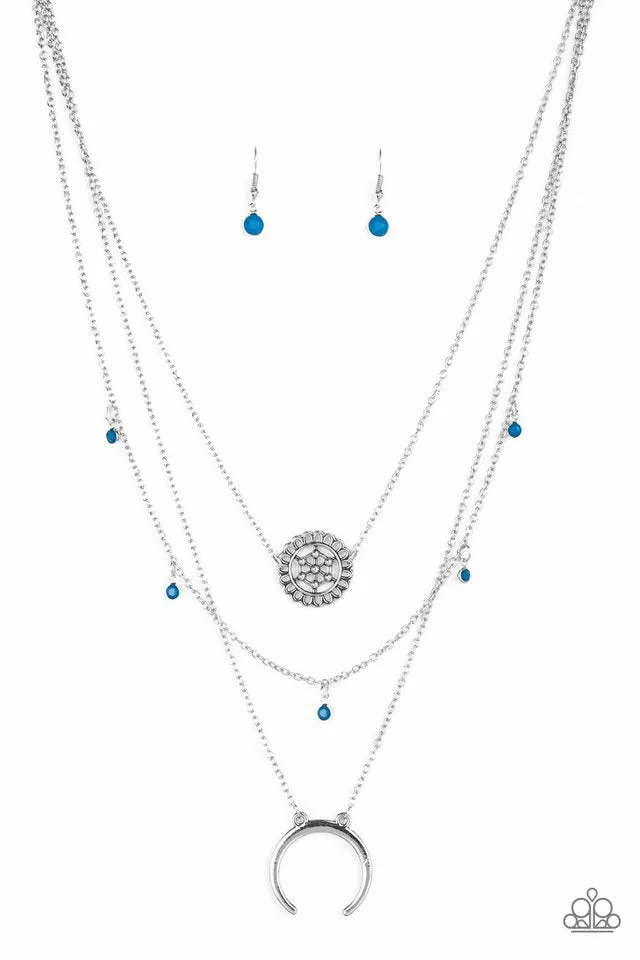 Paparazzi Necklace ~ Lunar Lotus - Blue