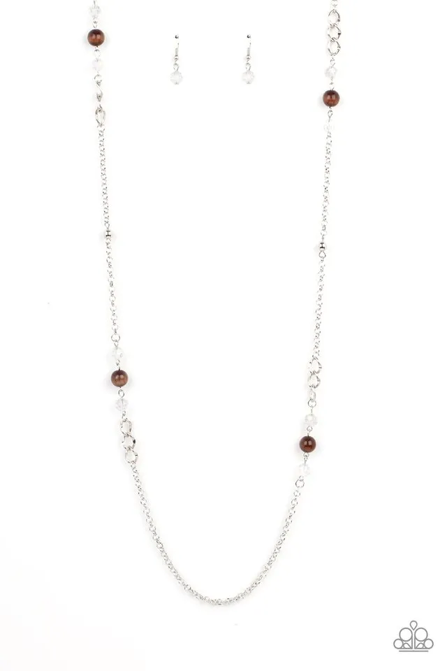 Paparazzi Necklace ~ Teasingly Trendy - Brown