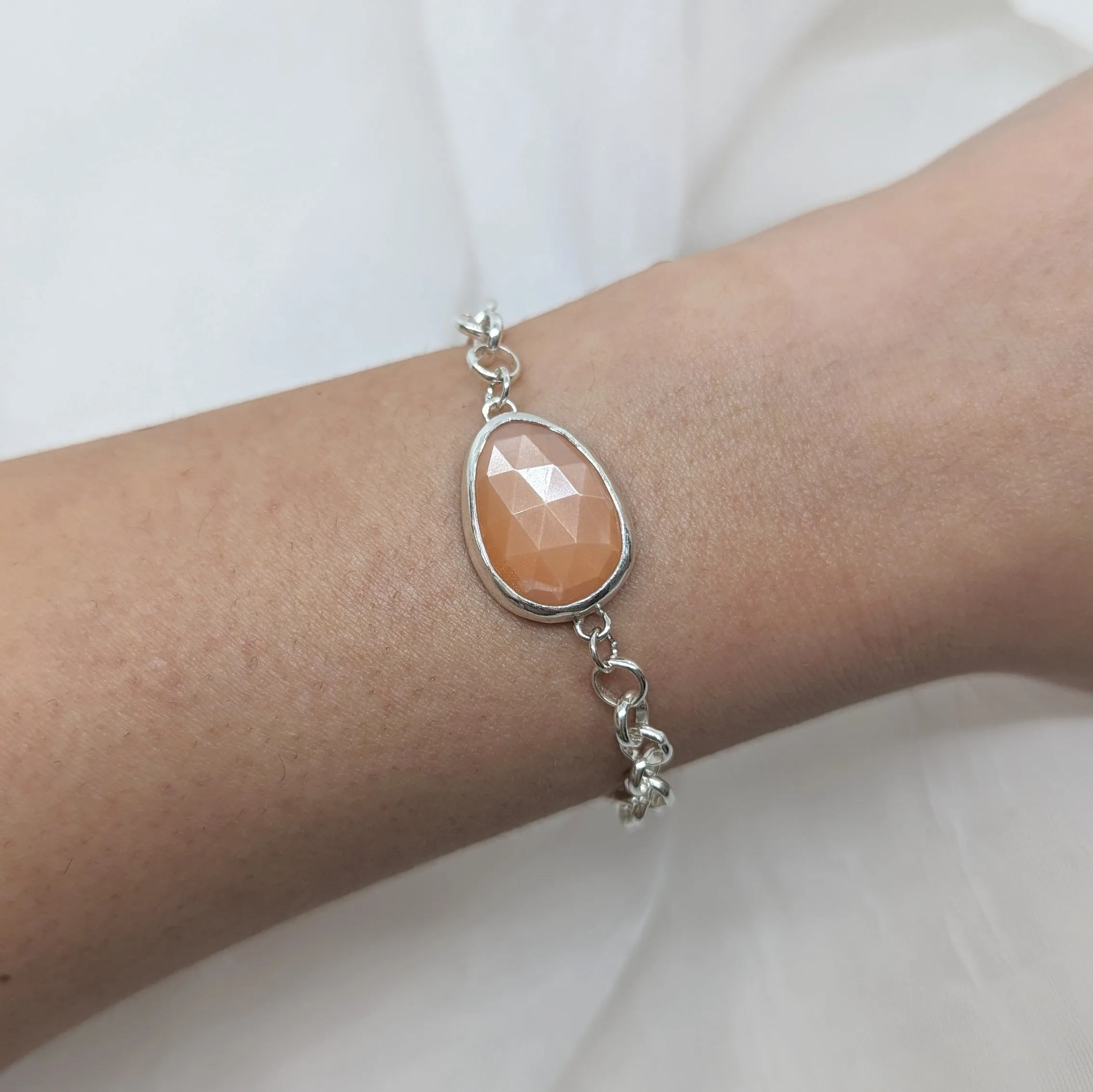 Peach Moonstone Bracelet