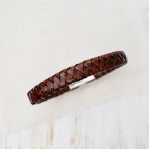 Pegasus Dark Brown Braided Leather Bracelet