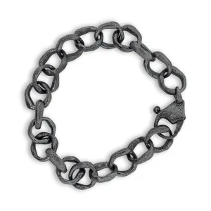 Primal Shapes Chunky Link Bracelet in Oxidized silver