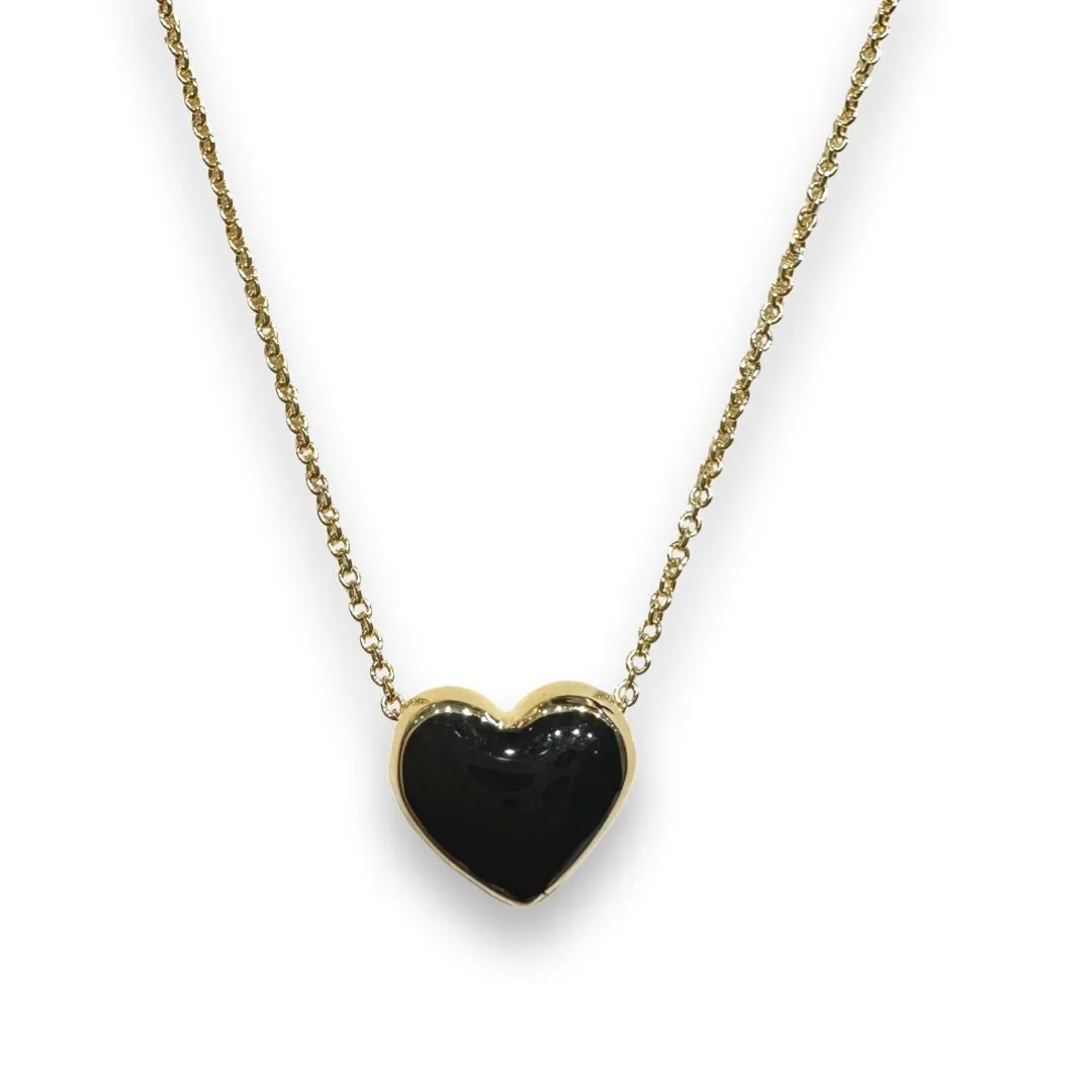 Puffy Color Heart Necklace