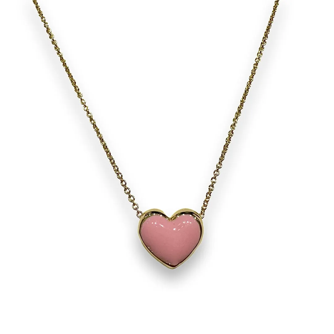 Puffy Color Heart Necklace