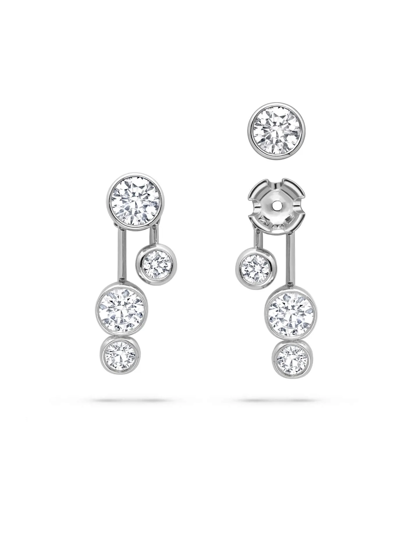 Raindance Detachable Double Drop Platinum Earrings