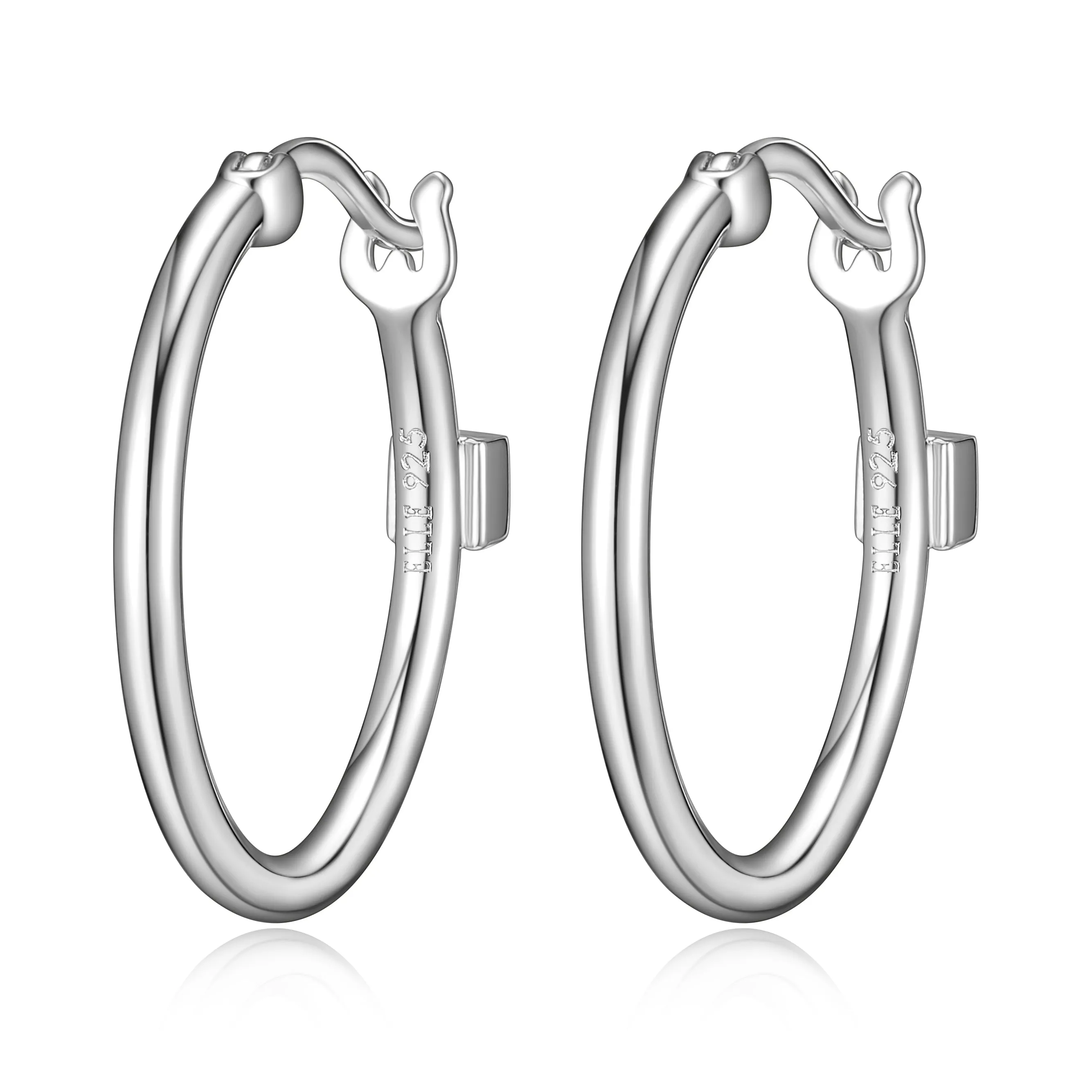 Rhodium Plated Sterling Silver ELLE Hoops 20mm