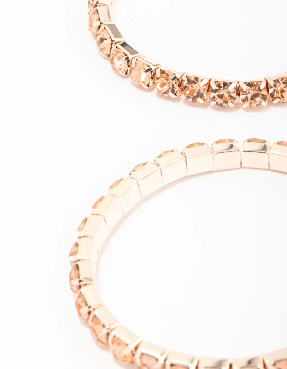 Rose Gold 4 Row Stone Stretch Bracelet Pack