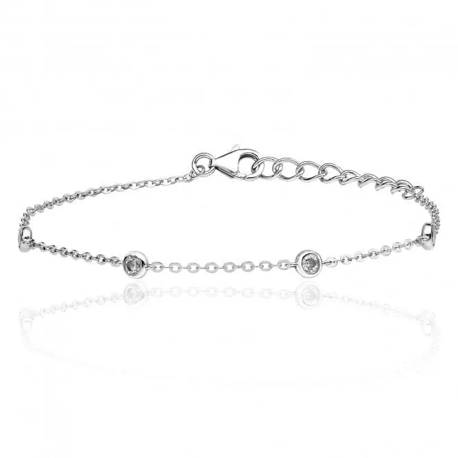 Silver & Co Chain Bracelet with 11 Cubic Zirconia Stones SBG0032