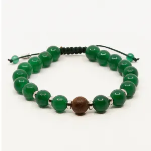 Single Chunky Combo Bead Bracelet - Jade & Wood