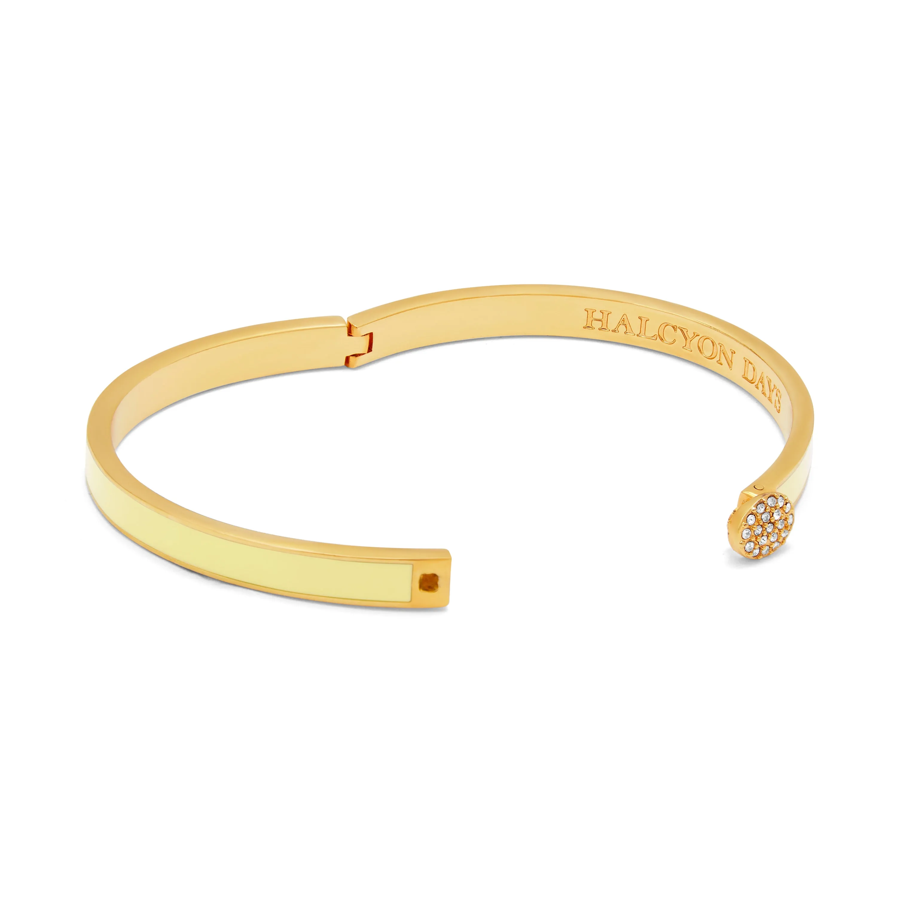 Skinny Pave Button Buttercup & Gold Bangle