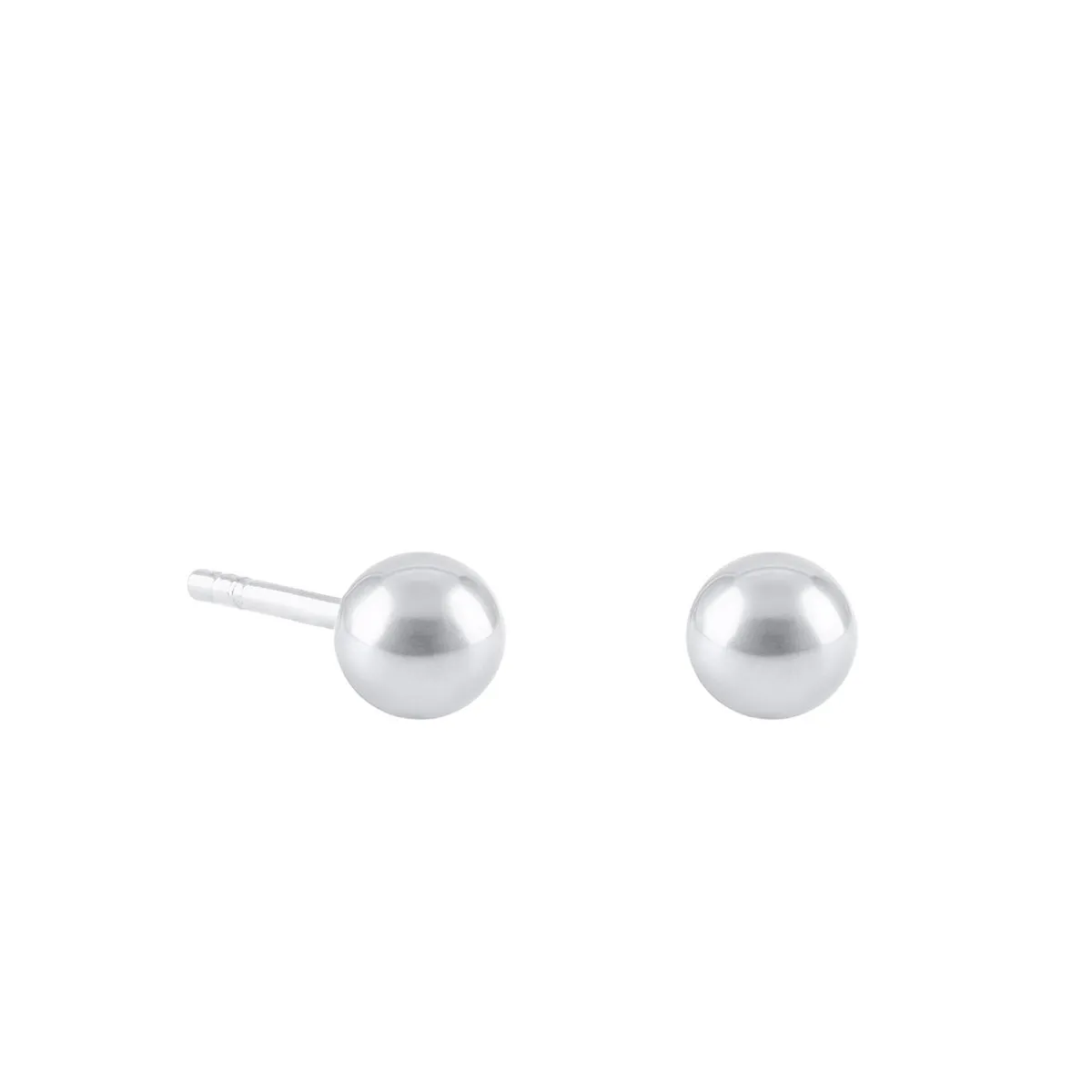 Soleil Collection 3mm Stud Earrings | 9K White Gold