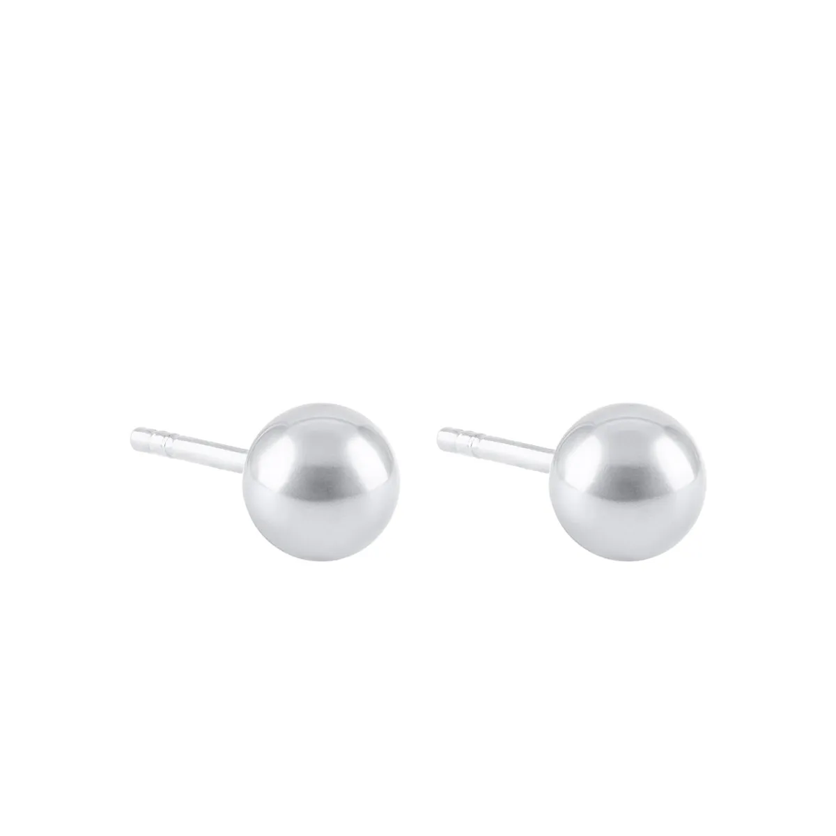 Soleil Collection 4mm Ball Stud Earrings | 9K White Gold