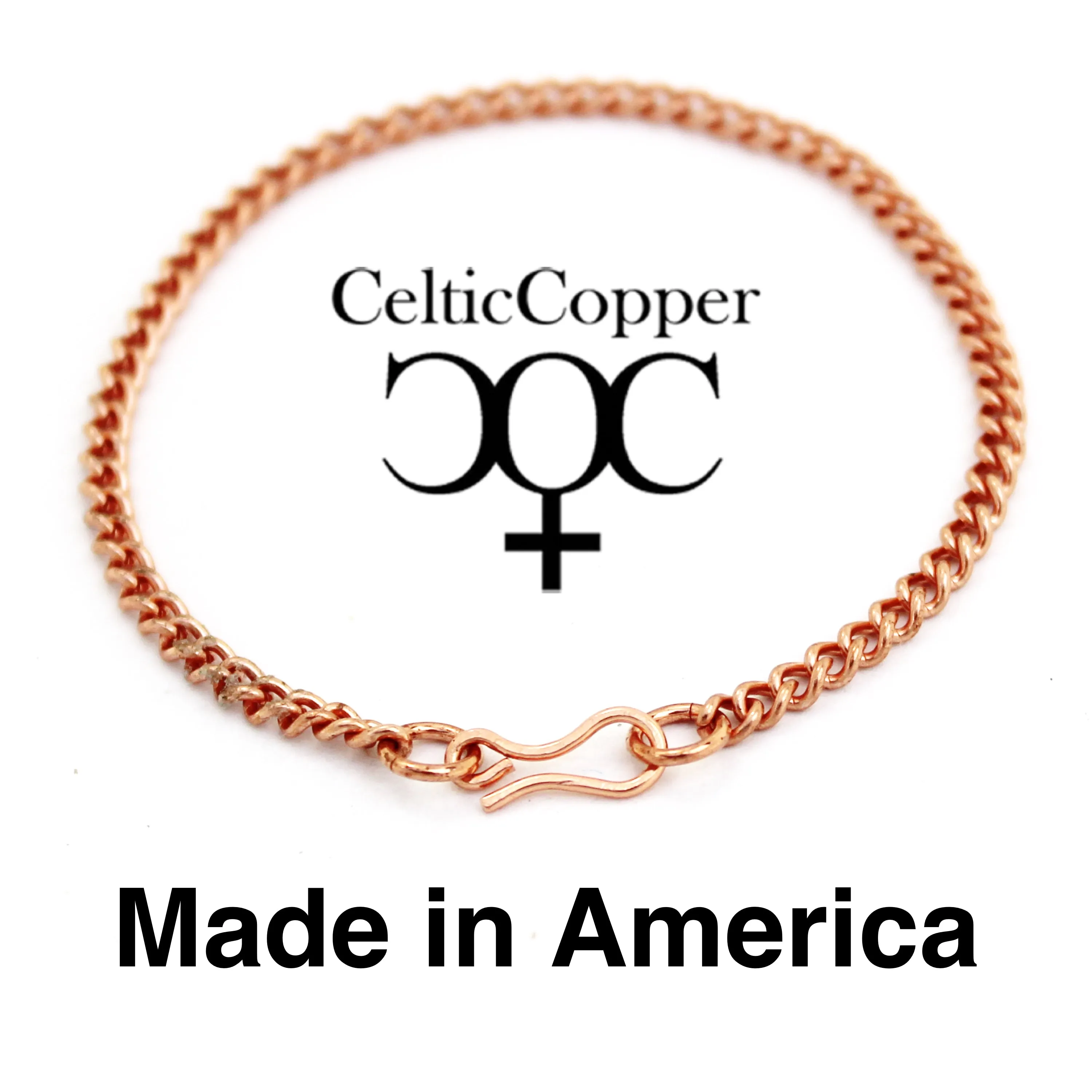 Solid Copper Bracelet Chain Fine 3mm Cuban Curb Chain BC71 Lightweight Comfortable Copper Bracelet Chain